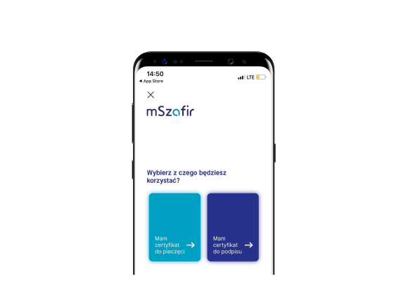 Widok aplikacji moblinej mSzafir